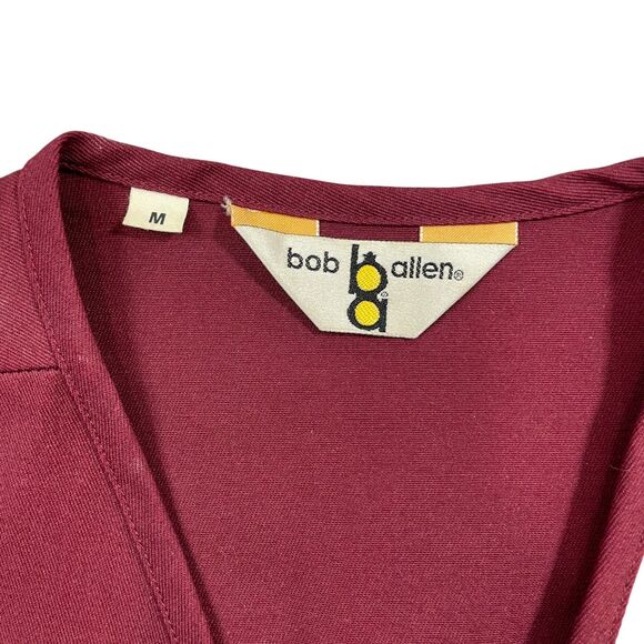 Bob Allen Medium Red Tan Hunting Vest Polyester Cotton Sleeveless Pockets - Picture 3 of 6